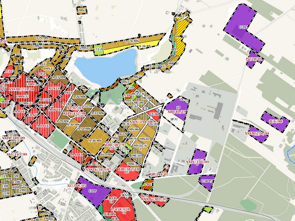 Zdjęcie przedstawia wygląd graficzny miejscowego planu zagospodarowania przestrzennego