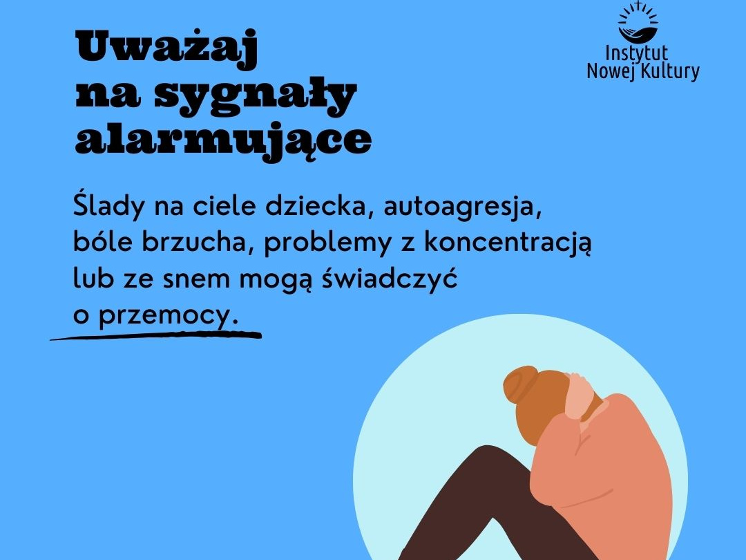 Grafika przedstawia nastolatka skulonego w pozycji siedzącej