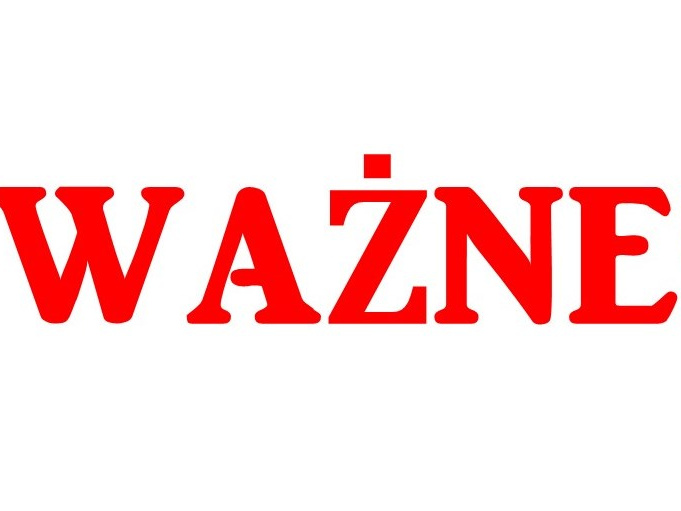 Grafika z napisem: WAŻNE