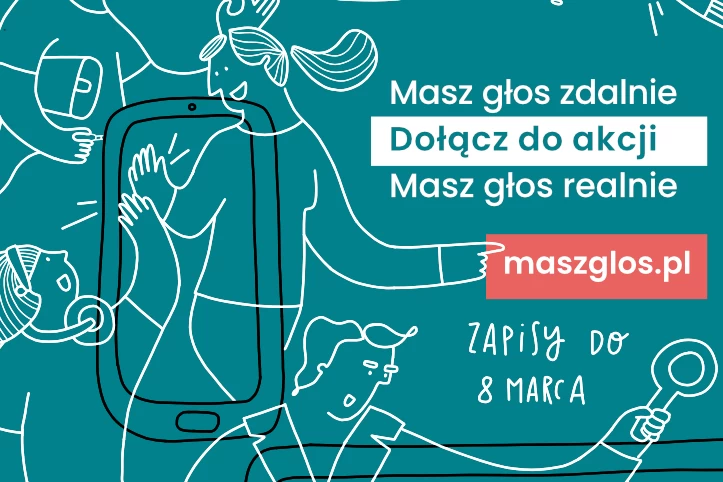 Plakat z inforgrafiką o akcji Masz Głos